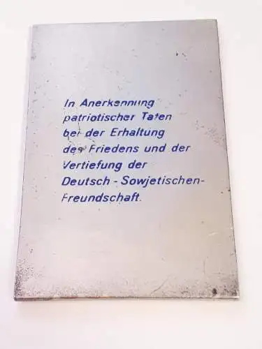DDR Plakette Ehrenmal auf den Seelower Höhen