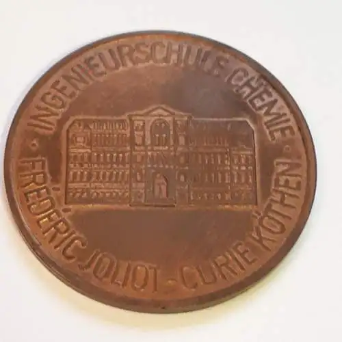 DDR Medaille Ingenieurschule Chemie Frederic Joliot-Curie Köthen