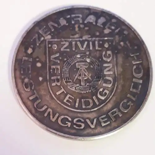 DDR Medaille Zivilverteidigung Zentraler Leistungsvergleich in Silber