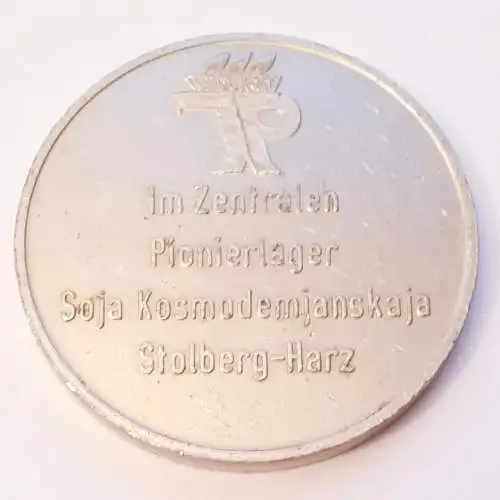 DDR Medaille JP Feriensommer Im zentralen Pionierlager Soja Kosmodemjanskaja