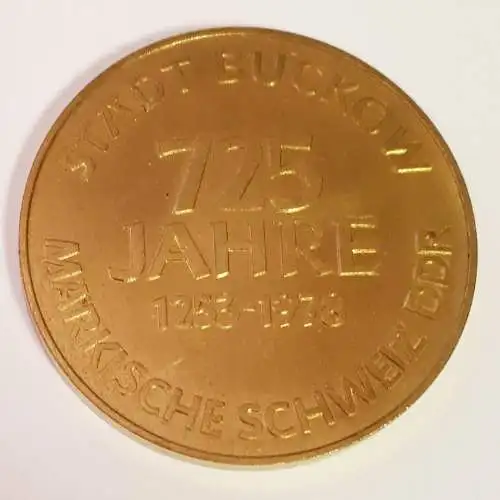 DDR Medaille 725 Jahre Stadt Buckow - Märkische Schweiz DDR