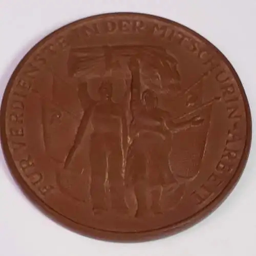 DDR Medaille Porzellan Meissen Dem Gedenken des Forschers Mitschurin