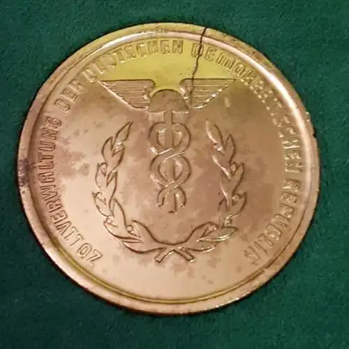 DDR Medaille Zollverwaltung der DDR in Gold im Etui