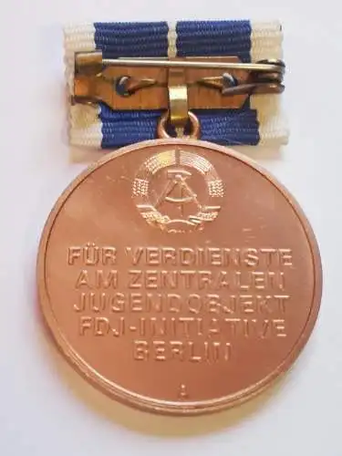 DDR Medaille Für Verdienste am zentralen Jugendobjekt FDJ-Initiative Berlin 
