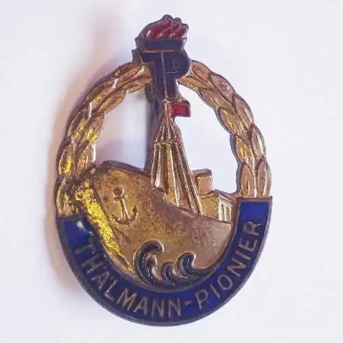DDR JP Abzeichen Schrottsammlung zum Bau des Schiffes Thälmann Pionier