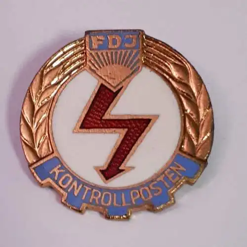 DDR FDJ Abzeichen Kontrollposten