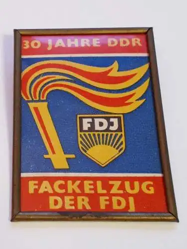 DDR Abzeichen 30 Jahre DDR Fackelzug der FDJ