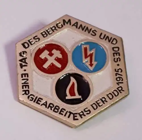 DDR Abzeichen Tag des Bergmanns und des Energiearbeiters der DDR 1975