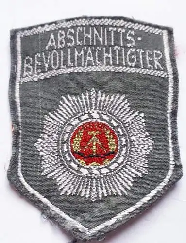 DDR MdI VoPo Volkspolizei Aufnäher Abschnittsbevollmächtigter