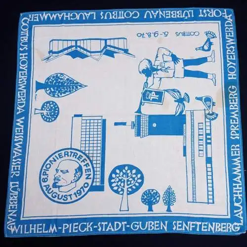 DDR Erinnerungstuch 6. Pioniertreffen August 1970
