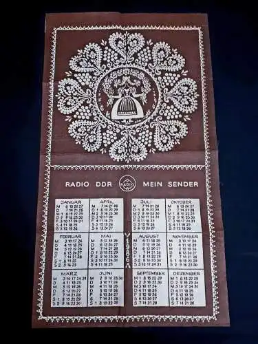 DDR Kalender 1986 Radio DDR Mein Sender