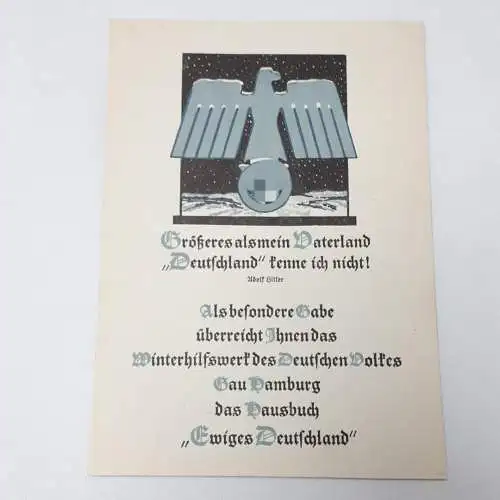 Ewiges Deutschland - Ein deutsches Hausbuch

* Weihnachtsgabe des Winterhilfswerkes des Deutschen Volkes. 