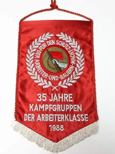 DDR Wimpel 35 Jahre Kampfgruppen der Arbeiterklasse 1988
