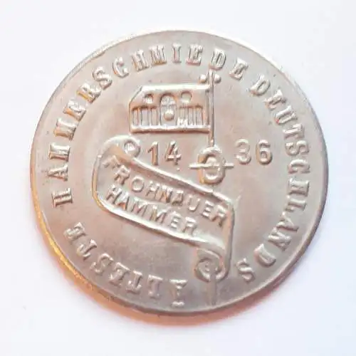 DDR Medaille Frohnauer Hammer Älteste Hammerschmiede Deutschlands