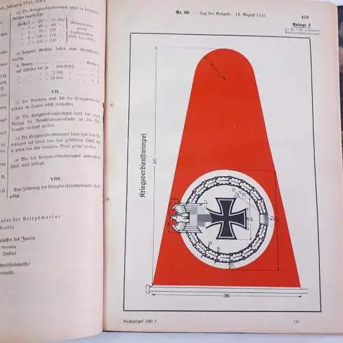 Reichsgesetzblatt Teil I - 2. Halbjahr 1941 gebundene Ausgabe. 