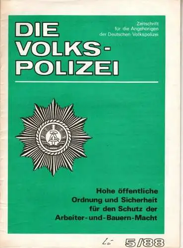 Die Volkspolizei 5/1988. 