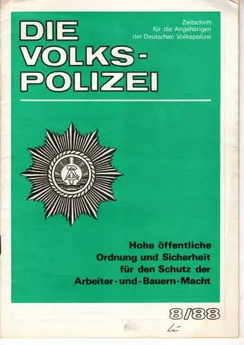 Die Volkspolizei 8/1988. 