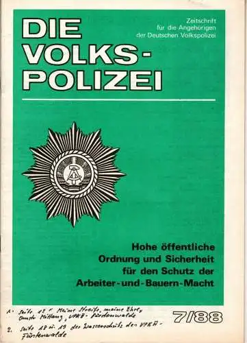 Die Volkspolizei 7/1988. 