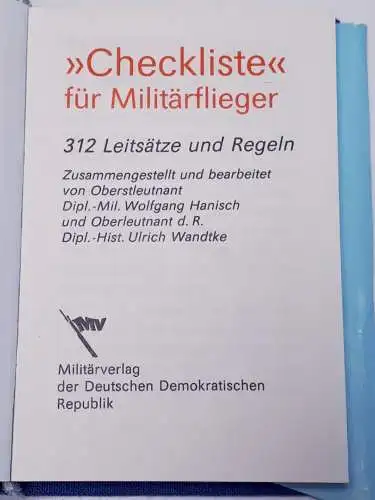 Checkliste für Militärflieger - 312 Leitsätze und Regeln