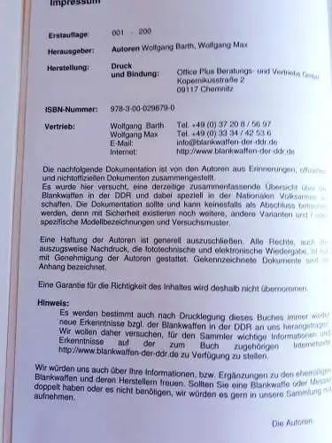 Wolfgang Barth/Wolfgang Max: Militärische Blankwaffen in der DDR. 