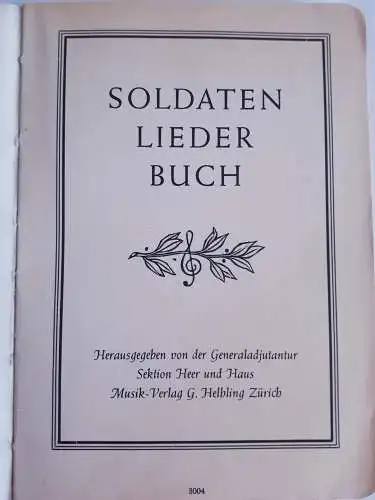 Schweizer Armee Soldatenliederbuch