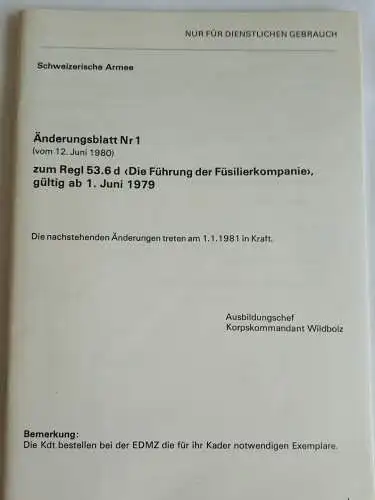 Schweizer Armee - Die Führung des Füsilierbataillons