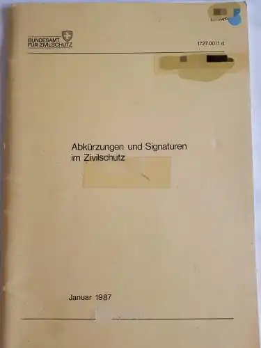 Schweiz Zivilschutz - Abkürzungen und Signaturen im Zivilschutz