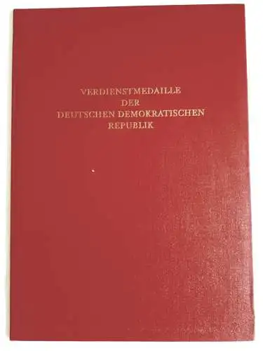 Verleihungsmappe Verdienstmedaille der DDR