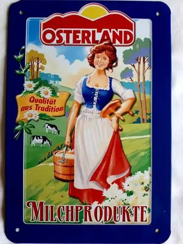 Blechschild Osterland Milchprodukte