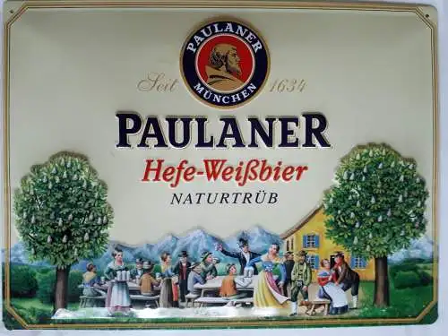 Blechschild Paulaner Hefe-Weißbier