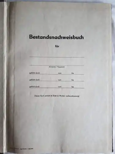 DDR NVA Bestandsnachweisbuch blanko