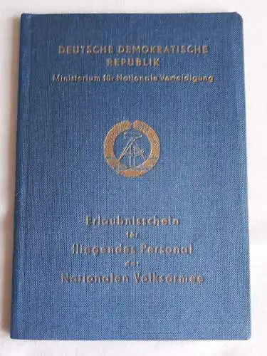 DDR Erlaubnisschein für fliegendes Personal der NVA blanko