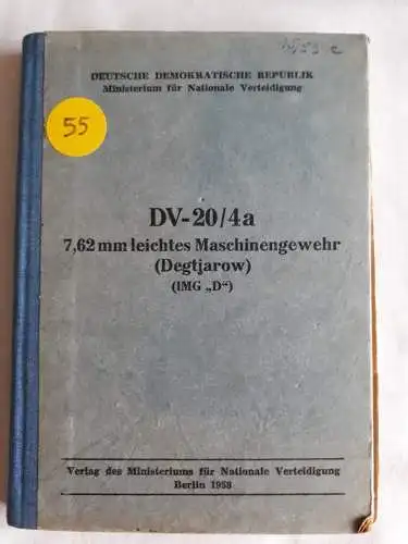 DDR NVA DV-20/4a 7,62 mm leichtes Maschinengewehr (Degtjarow)