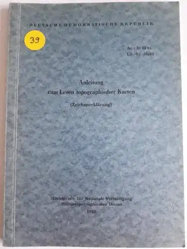 DDR NVA Anleitung zum Lesen topographischer Karten