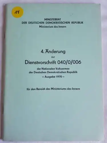 DDR MdI 4.Änderung zur DV 040/0/006