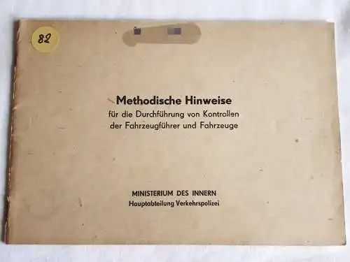 DDR MdI Methodische Hinweise für die Durchführung von Kontrollen der Fahrzeugführer und Fahrzeuge