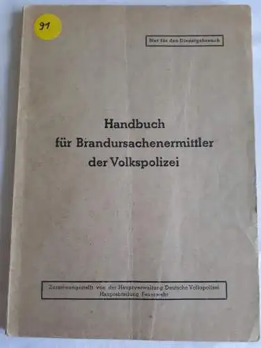 DDR MdI Handbuch für Brandursachenermittler der Volkspolizei