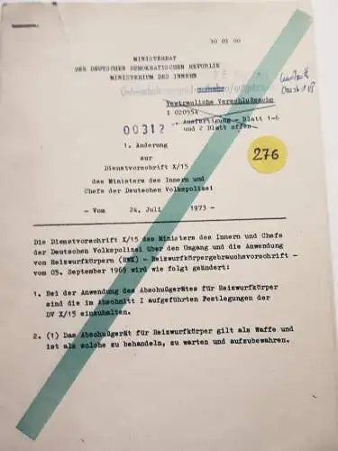 DDR MdI 1.Änderung zur Dienstvorschrift X/15