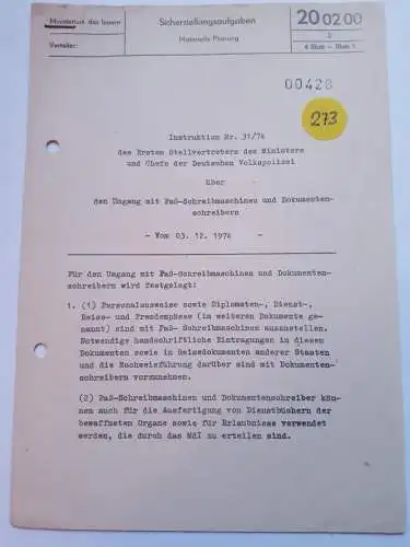 DDR MdI Instruktion Nr.31/74