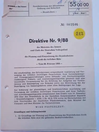 DDR MdI Direktive Nr.9/88