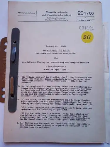 DDR MdI Ordnung Nr.150/86 Leitung,Planung und Durchführung der Energiewirtschaft