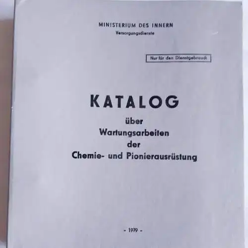 DDR MdI Katalog über Wartungsarbeiten der Chemie- und Pionierausrüstung