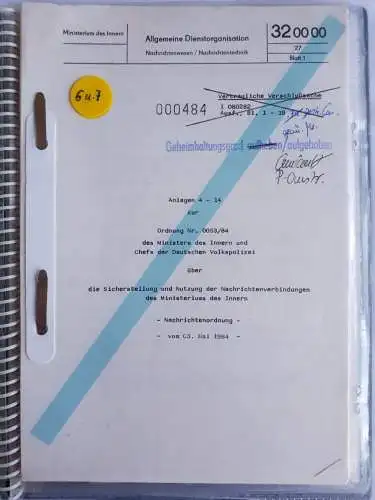 DDR MdI Nachrichtenunterlagen der Deutschen Volkspolizei