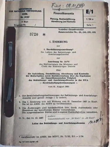 DDR NVA 1.Änderung zur 5.Durchführungsanordnung zur Anordnung Nr.14/73