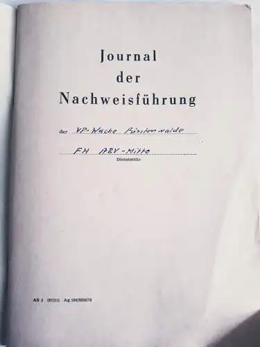 DDR MdI Journal der Nachweisführung