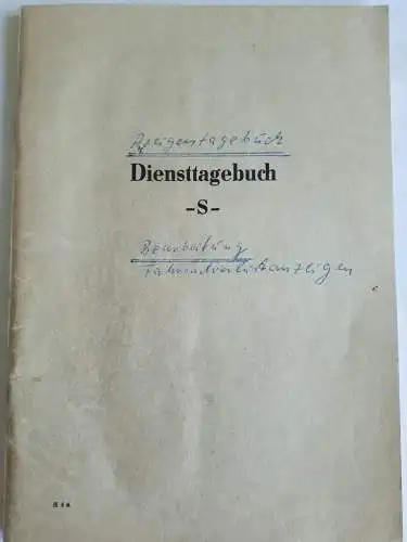 DDR MdI Volkspolizei Diensttagebuch -S-