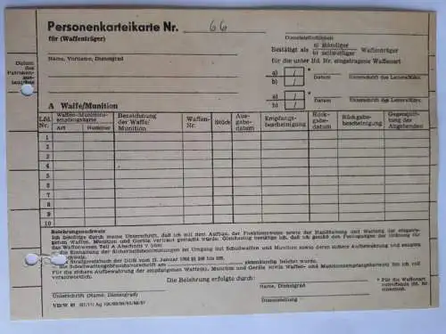 DDR MdI Personenkarteikarte 