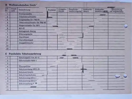 DDR MdI Personenkarteikarte 