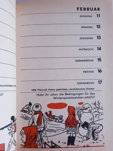 DDR Kalender für Jungpioniere 1968