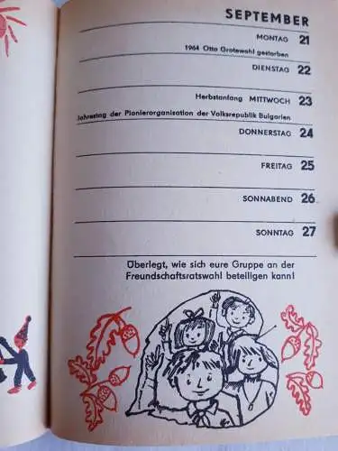 DDR Kalender für Jungpioniere 1970